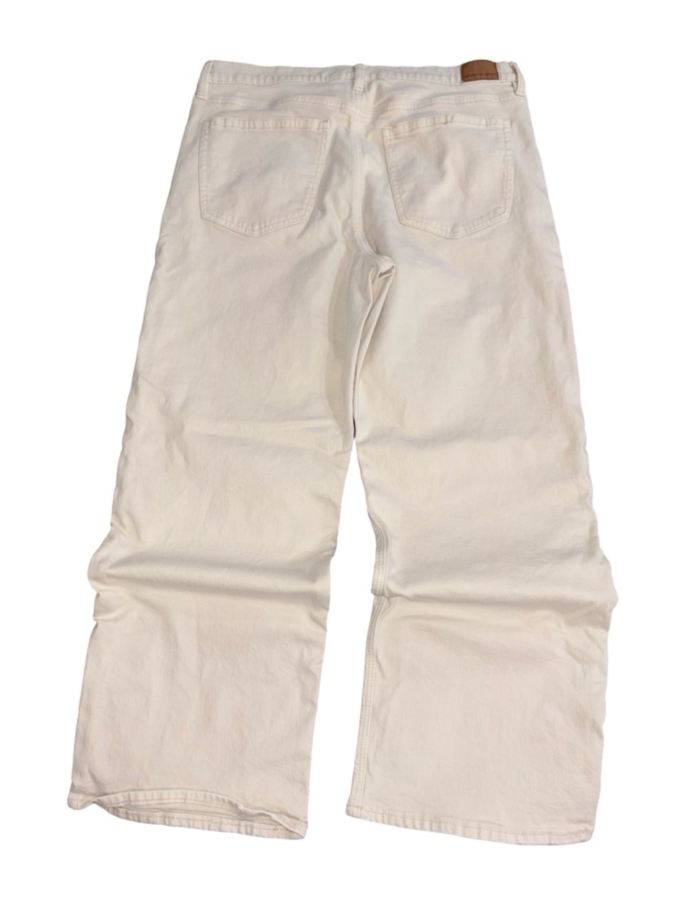 Cream Wide Leg American Eagle Size 14 Regular | High Rise Jeans - Picture 2 of 8